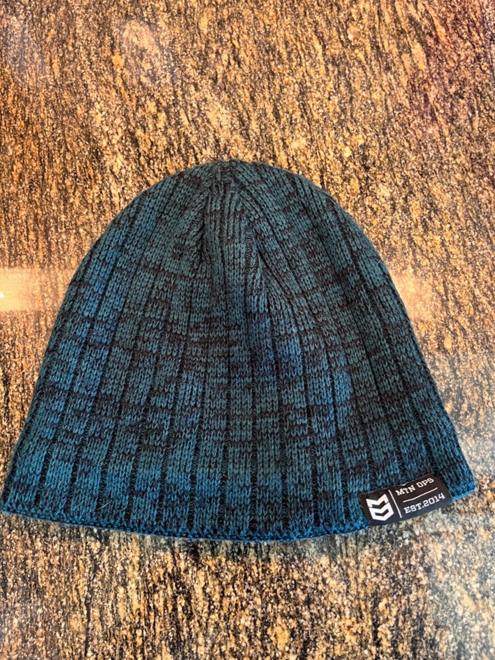 Mountain ops Teal & Black Knit Womens Beanie